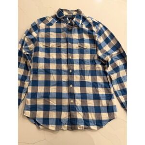 Express Men's Plaid Button Down Shirt Long Sleeve Fitted Size M